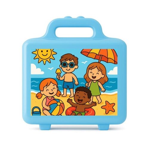 Maleta Plástica Personalizada 12x10cm Verão Divertido