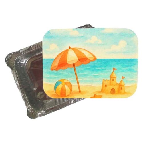Marmitinha Personalizada 220ml Mar e Praia Aquarela