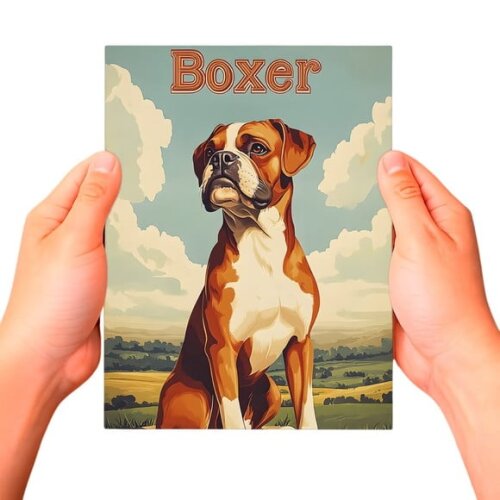 Placa Decorativa Raças Cachorro Vintage Boxer