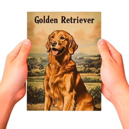 Placa Decorativa Raças Cachorro Vintage Golden Retriever
