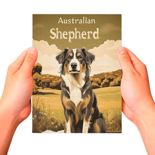 Placa Decorativa Raças Cachorro Vintage Pastor Australiano