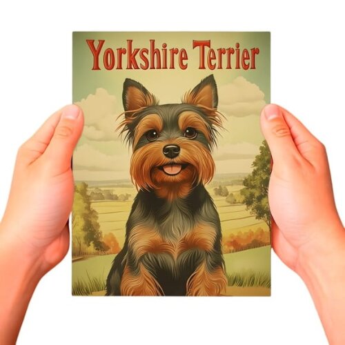 Placa Decorativa Raças Cachorro Vintage Yorkshire