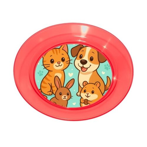 Prato Acrílico Personalizado Festa Animais de Estimação