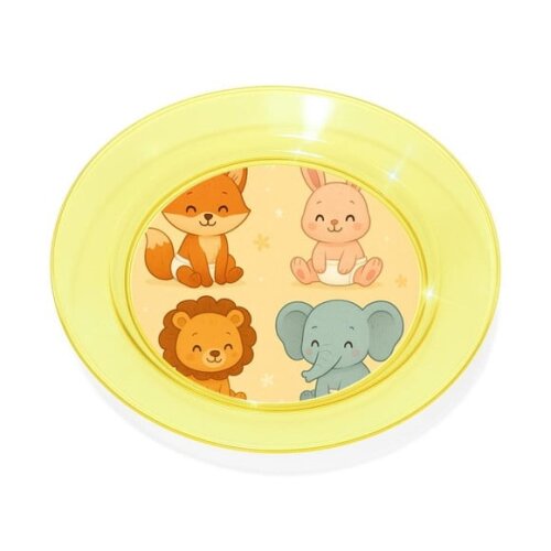 Prato Acrílico Personalizado Festa Animais Fofinhos Baby