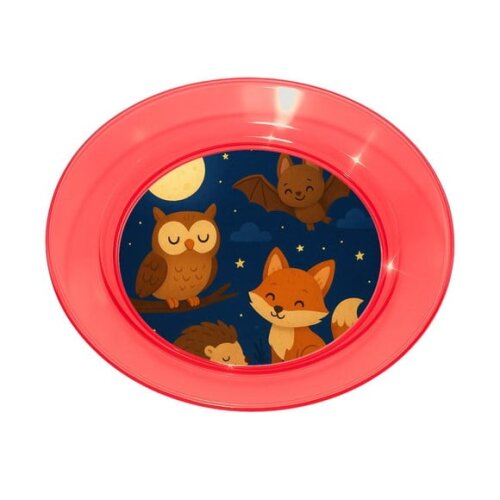 Prato Acrílico Personalizado Festa Animais Noturnos