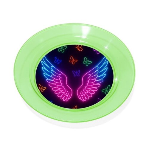 Prato Acrílico Personalizado Festa Asas Neon