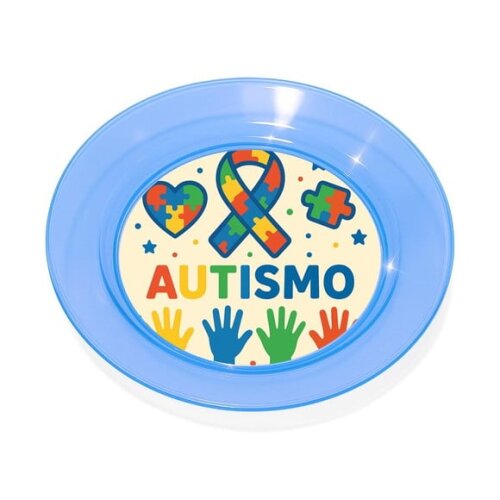 Prato Acrílico Personalizado Festa Autismo