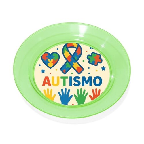 Prato Acrílico Personalizado Festa Autismo