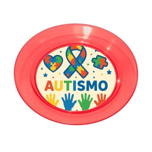 Prato Acrílico Personalizado Festa Autismo