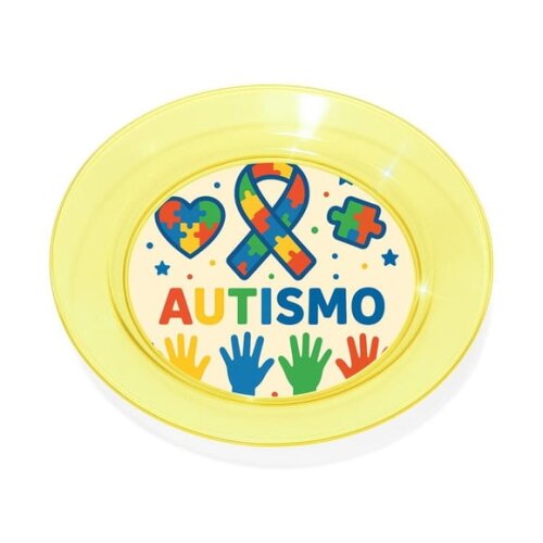 Prato Acrílico Personalizado Festa Autismo