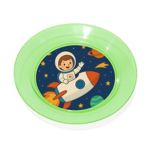 Prato Acrílico Personalizado Festa Aventura Espacial