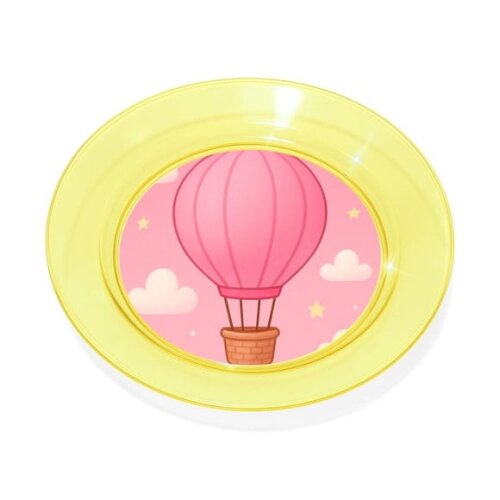 Prato Acrílico Personalizado Festa Balão de Ar Rosa