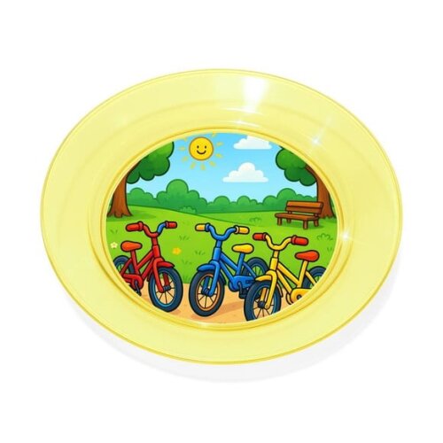 Prato Acrílico Personalizado Festa Bicicletas Coloridas