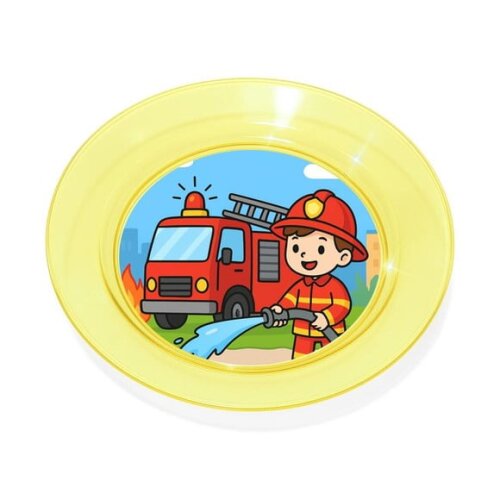 Prato Acrílico Personalizado Festa Bombeiros