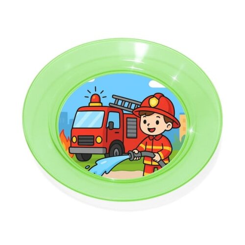 Prato Acrílico Personalizado Festa Bombeiros