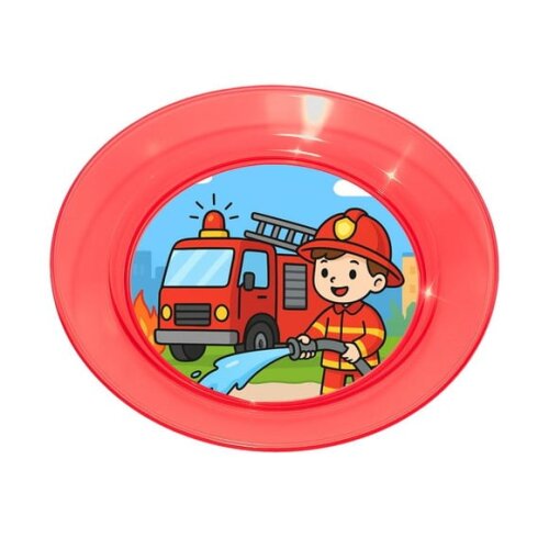 Prato Acrílico Personalizado Festa Bombeiros