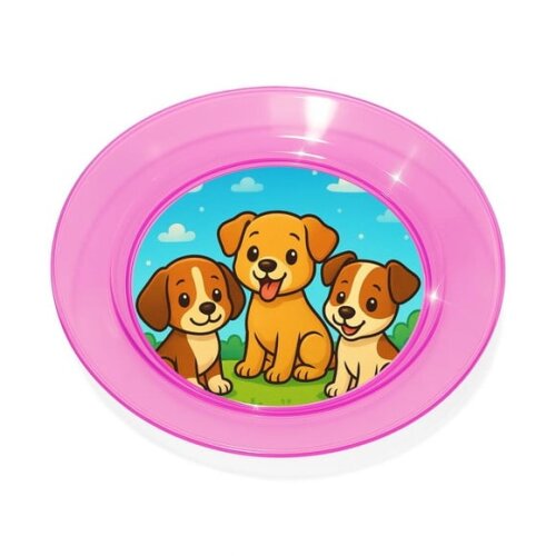Prato Acrílico Personalizado Festa Cachorrinhos
