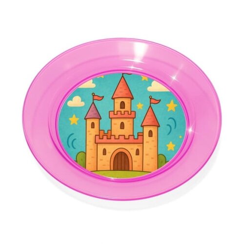 Prato Acrílico Personalizado Festa Castelo Encantado