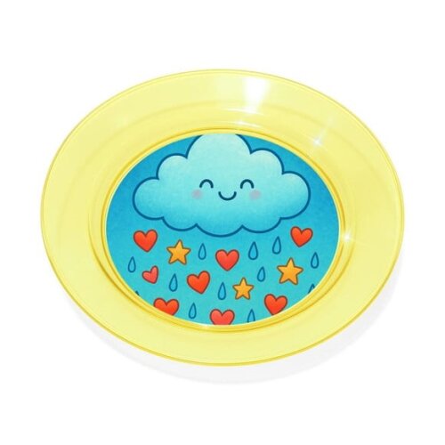 Prato Acrílico Personalizado Festa Chuva de Bênçãos