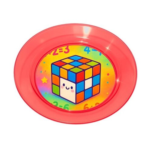 Prato Acrílico Personalizado Festa Cubo Mágico