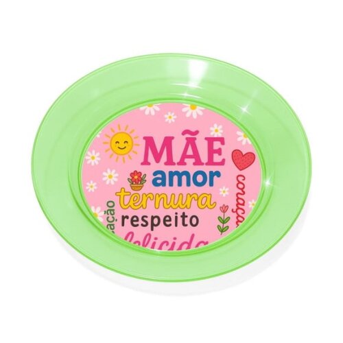 Prato Acrílico Personalizado Festa Dia das Mães