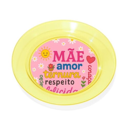 Prato Acrílico Personalizado Festa Dia das Mães