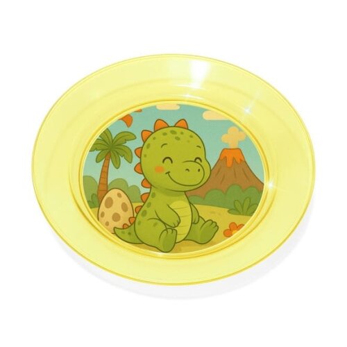 Prato Acrílico Personalizado Festa Dinossauro Baby