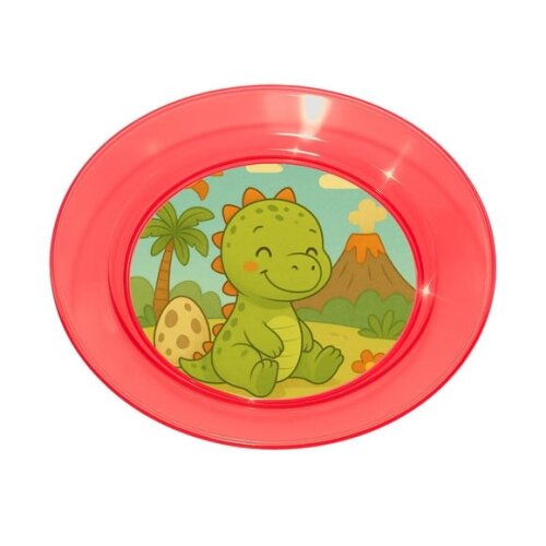 Prato Acrílico Personalizado Festa Dinossauro Baby