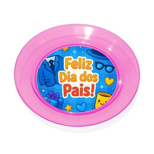Prato Acrílico Personalizado Festa Dia dos Pais