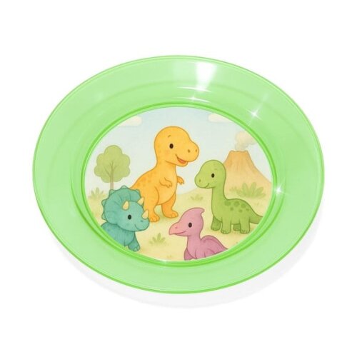 Prato Acrílico Personalizado Festa Dinossauros Baby