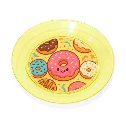 Prato Acrílico Personalizado Festa Donuts