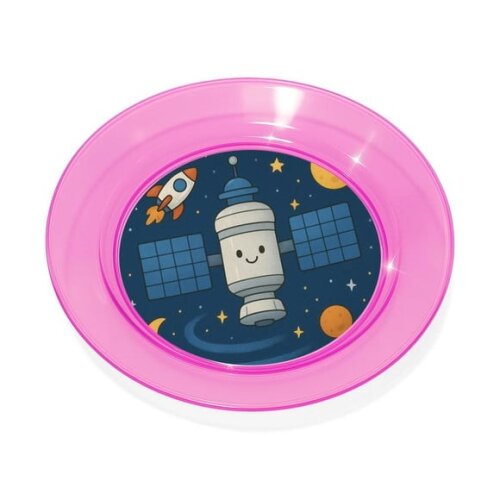 Prato Acrílico Personalizado Festa Estação Espacial