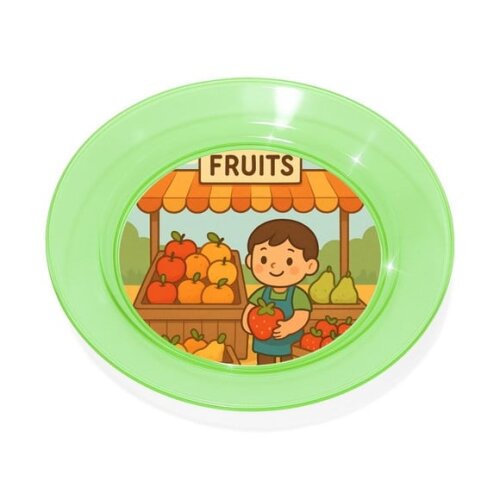 Prato Acrílico Personalizado Festa Feira de Frutas