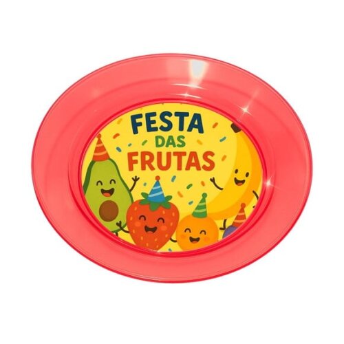 Prato Acrílico Personalizado Festa Festa das Frutas