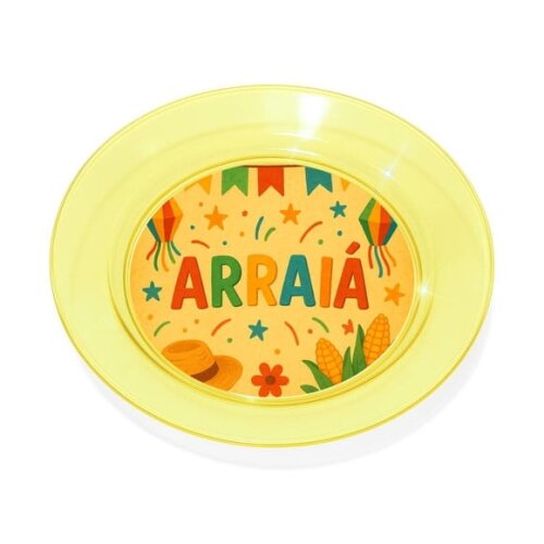 Prato Acrílico Personalizado Festa Festa Junina Arraiá