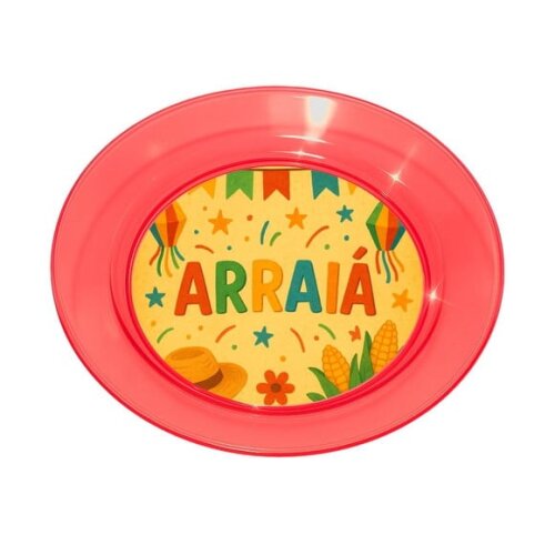 Prato Acrílico Personalizado Festa Festa Junina Arraiá
