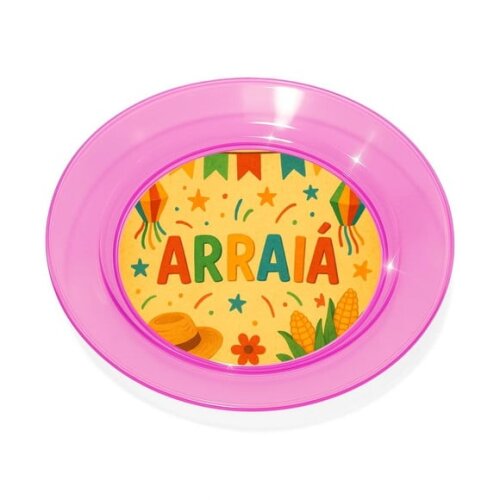 Prato Acrílico Personalizado Festa Festa Junina Arraiá