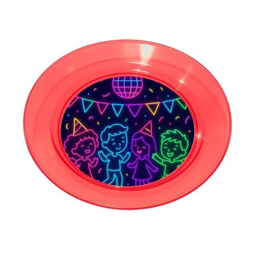 Prato Acrílico Personalizado Festa Festa Neon