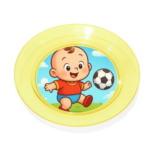 Prato Acrílico Personalizado Festa Futebol Baby