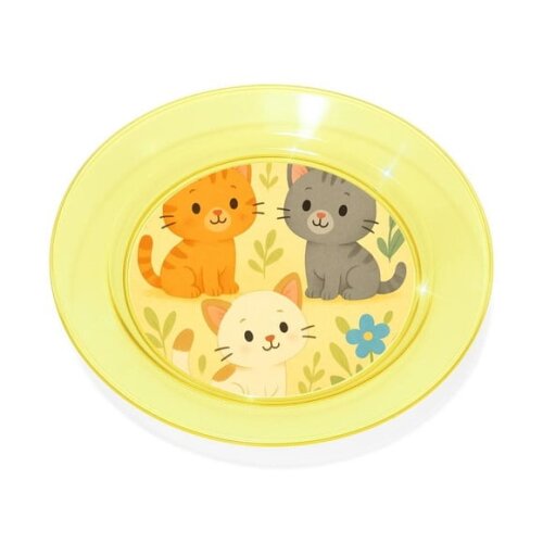 Prato Acrílico Personalizado Festa Gatinhos