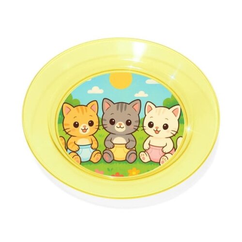 Prato Acrílico Personalizado Festa Gatinhos Baby