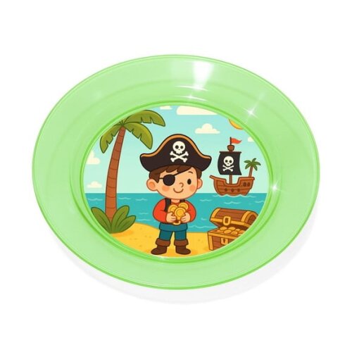 Prato Acrílico Personalizado Festa Ilha Pirata