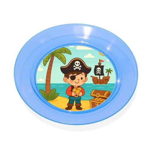 Prato Acrílico Personalizado Festa Ilha Pirata