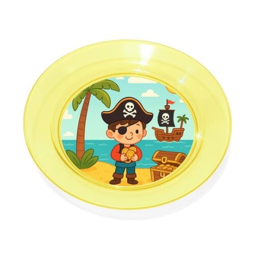 Prato Acrílico Personalizado Festa Ilha Pirata