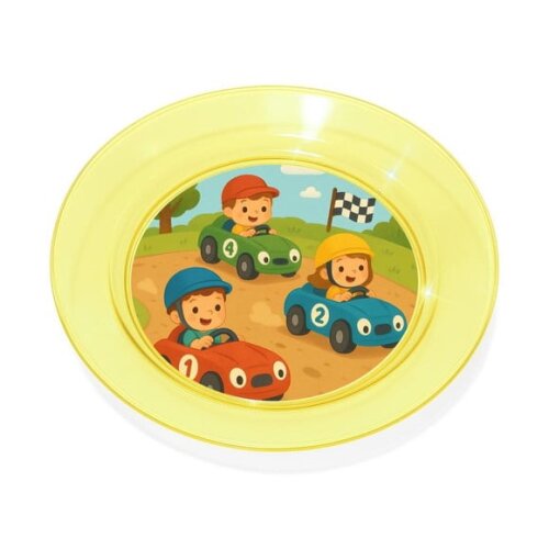 Prato Acrílico Personalizado Festa Kart Infantil