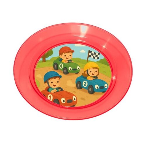 Prato Acrílico Personalizado Festa Kart Infantil