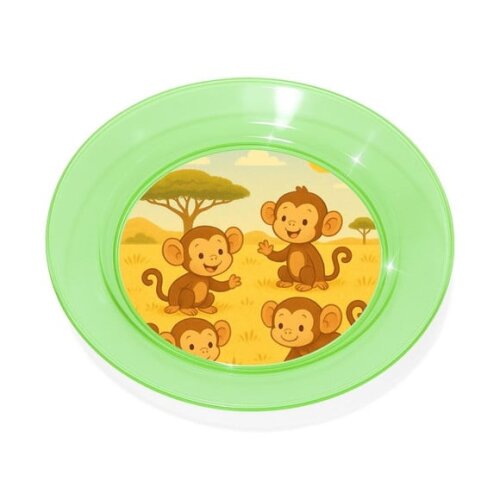 Prato Acrílico Personalizado Festa Macaquinhos