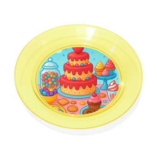 Prato Acrílico Personalizado Festa Mesa Doces Coloridos