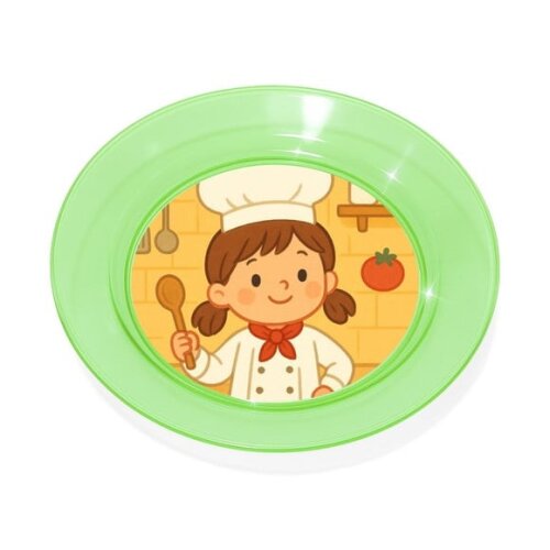 Prato Acrílico Personalizado Festa Mini Chefe Menina