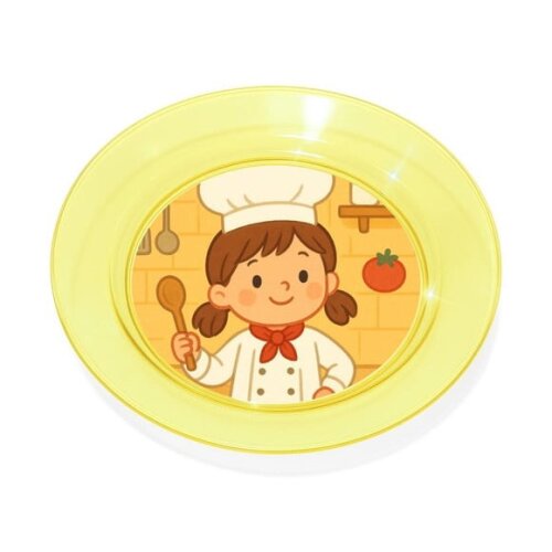 Prato Acrílico Personalizado Festa Mini Chefe Menina